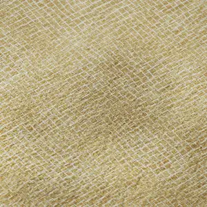 Photo of Gold And Ivory Geometric Washable Area Rug With UV Protection