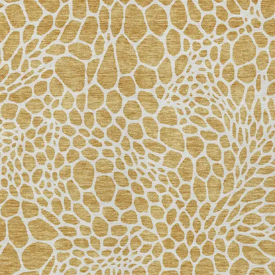 Gold And Ivory Geometric Washable Indoor Outdoor Area Rug Photo 7
