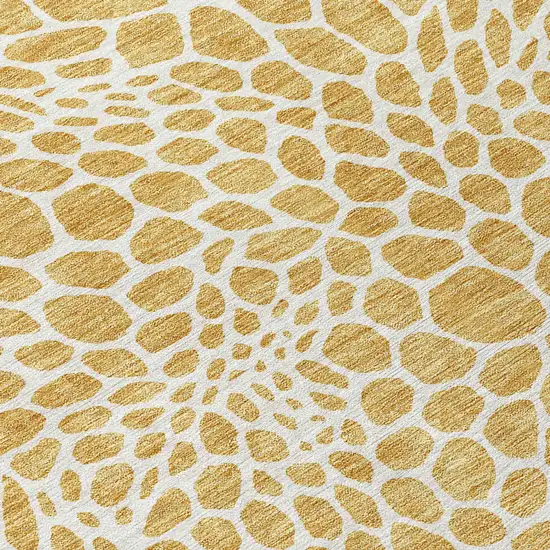 Gold And Ivory Geometric Washable Indoor Outdoor Area Rug Photo 6