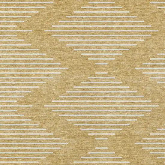 Gold And Ivory Geometric Washable Indoor Outdoor Area Rug Photo 5