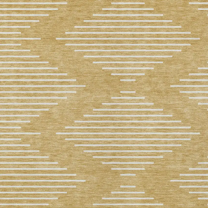 Gold And Ivory Geometric Washable Indoor Outdoor Area Rug Photo 5