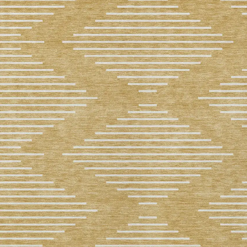 Gold And Ivory Geometric Washable Indoor Outdoor Area Rug Photo 5