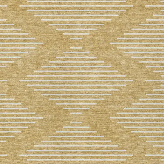 Gold And Ivory Geometric Washable Indoor Outdoor Area Rug Photo 5