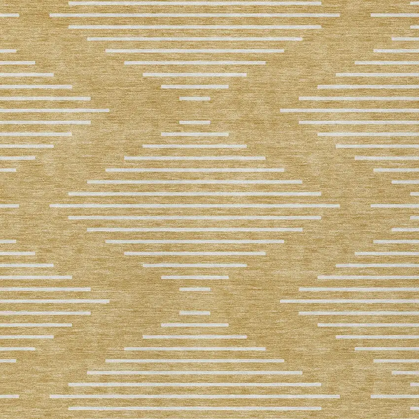 Gold And Ivory Geometric Washable Indoor Outdoor Area Rug Photo 5