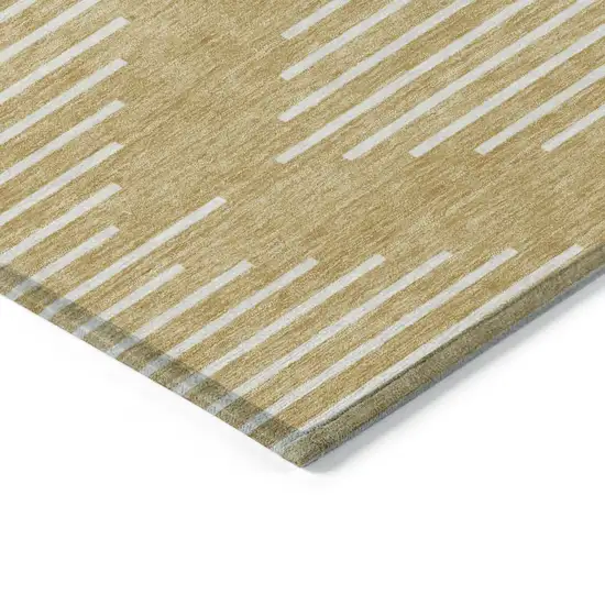 Gold And Ivory Geometric Washable Indoor Outdoor Area Rug Photo 4