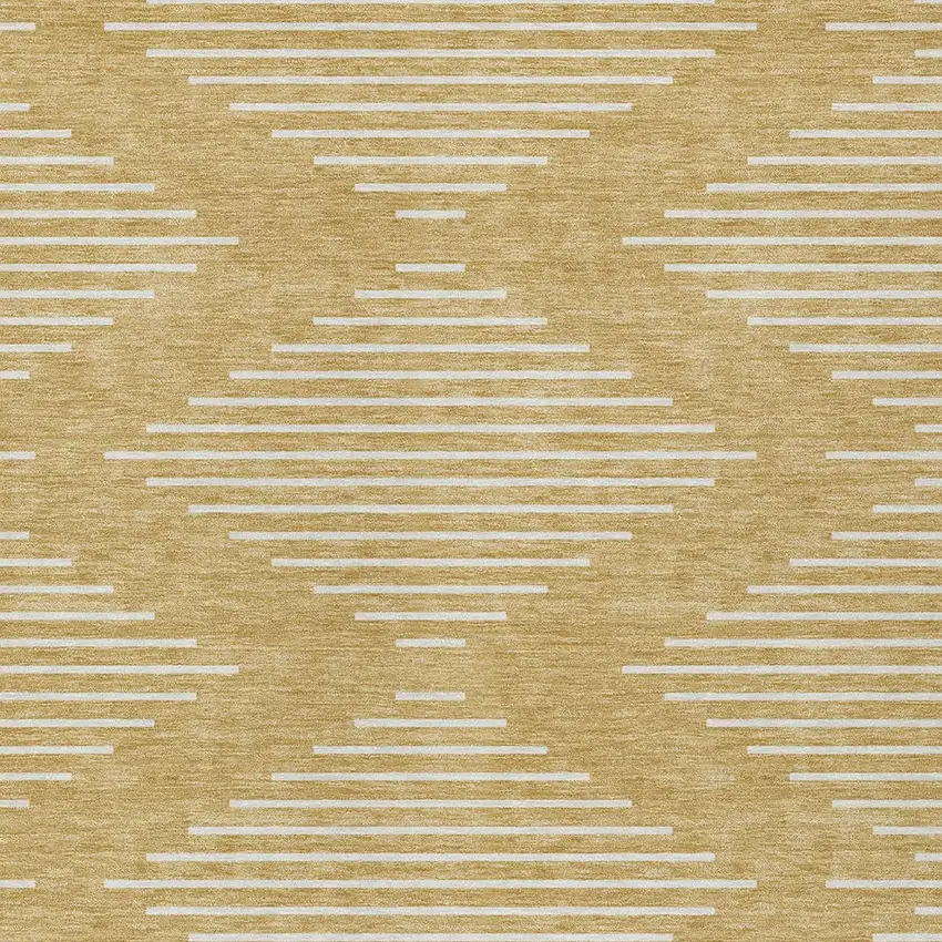 Gold And Ivory Geometric Washable Indoor Outdoor Area Rug Photo 5
