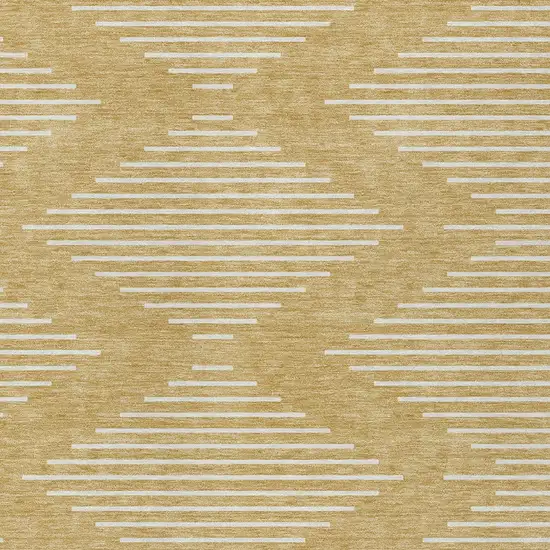 Gold And Ivory Geometric Washable Indoor Outdoor Area Rug Photo 5