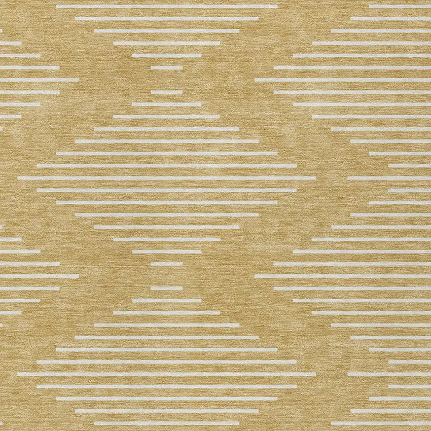 Gold And Ivory Geometric Washable Indoor Outdoor Area Rug Photo 5