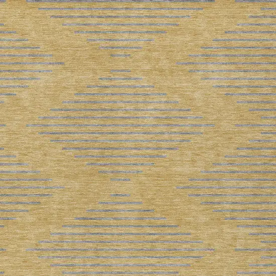 Gold And Ivory Geometric Washable Indoor Outdoor Area Rug Photo 5