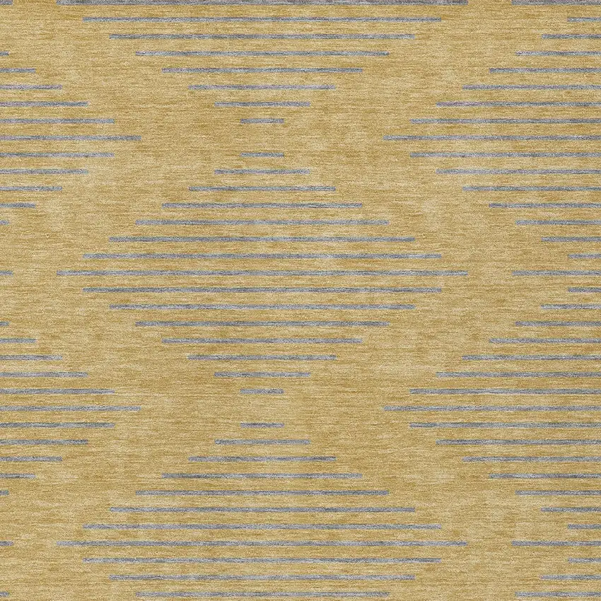 Gold And Ivory Geometric Washable Indoor Outdoor Area Rug Photo 5