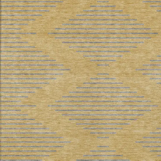 Gold And Ivory Geometric Washable Indoor Outdoor Area Rug Photo 5