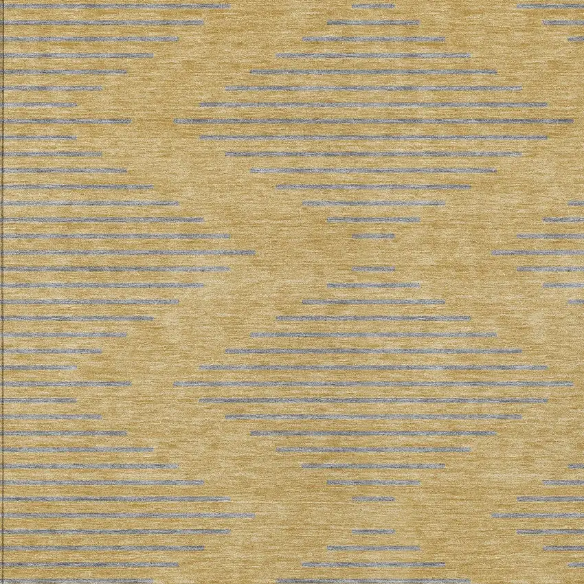 Gold And Ivory Geometric Washable Indoor Outdoor Area Rug Photo 5