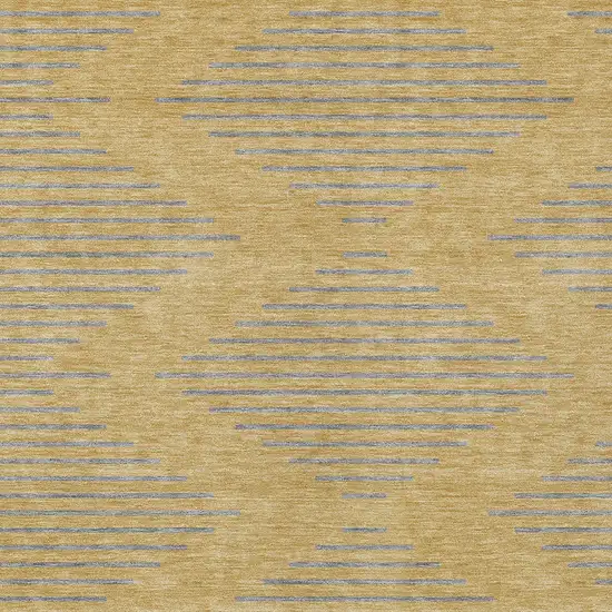 Gold And Ivory Geometric Washable Indoor Outdoor Area Rug Photo 3