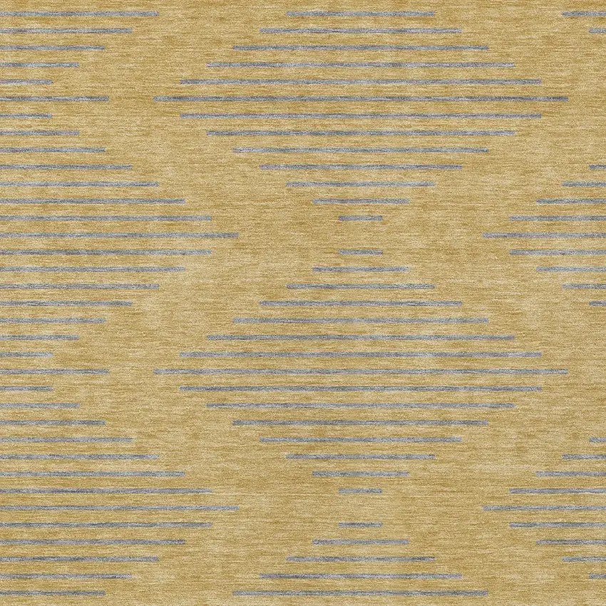 Gold And Ivory Geometric Washable Indoor Outdoor Area Rug Photo 3