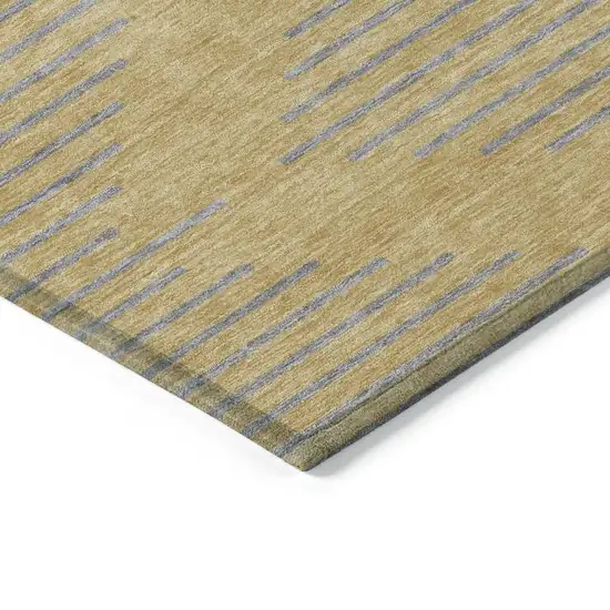 Gold And Ivory Geometric Washable Indoor Outdoor Area Rug Photo 2