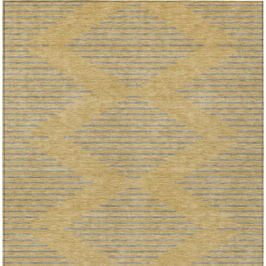 Gold And Ivory Geometric Washable Indoor Outdoor Area Rug Photo 4