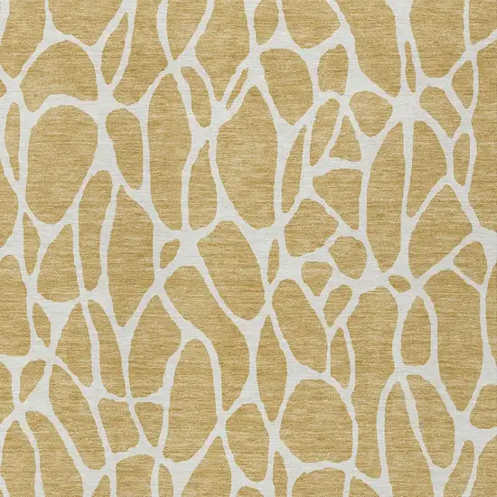 Gold And Ivory Geometric Washable Indoor Outdoor Area Rug Photo 6