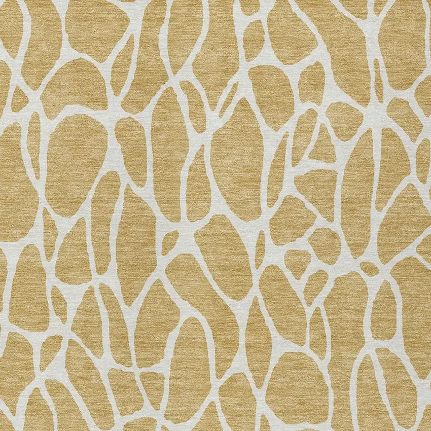 Gold And Ivory Geometric Washable Indoor Outdoor Area Rug Photo 6