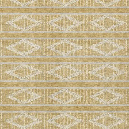 Gold And Ivory Geometric Washable Indoor Outdoor Area Rug Photo 6