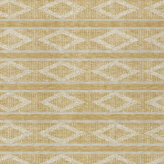 Gold And Ivory Geometric Washable Indoor Outdoor Area Rug Photo 6