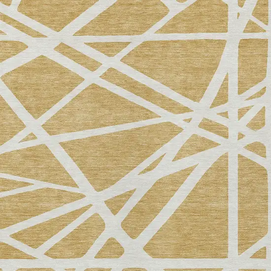 Gold And Ivory Geometric Washable Indoor Outdoor Area Rug Photo 6