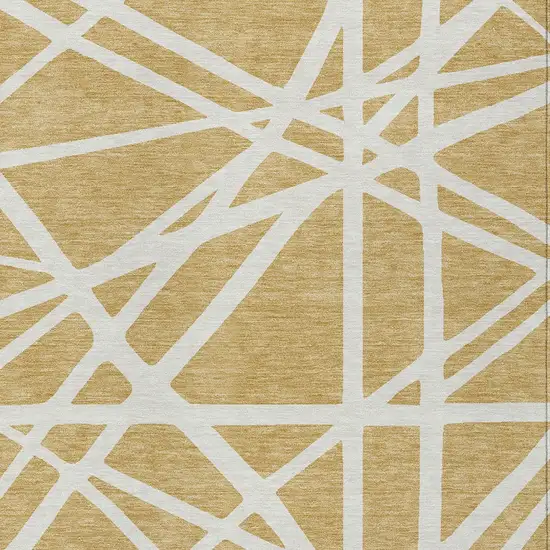 Gold And Ivory Geometric Washable Indoor Outdoor Area Rug Photo 6