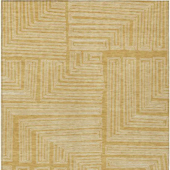 Gold And Ivory Geometric Washable Indoor Outdoor Area Rug Photo 6