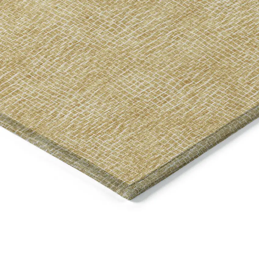 Gold And Ivory Geometric Washable Indoor Outdoor Area Rug Photo 3