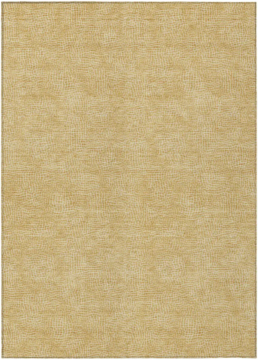 Gold And Ivory Geometric Washable Indoor Outdoor Area Rug Photo 2