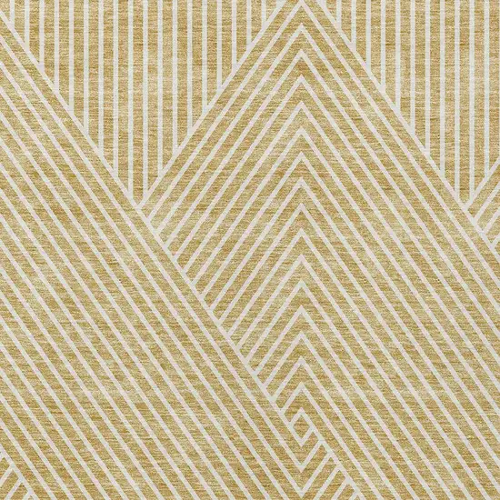Gold And Ivory Geometric Washable Indoor Outdoor Area Rug Photo 6