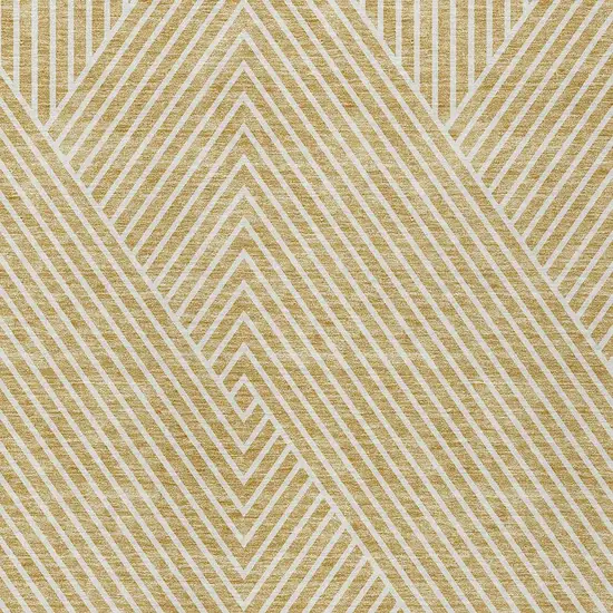 Gold And Ivory Geometric Washable Indoor Outdoor Area Rug Photo 8