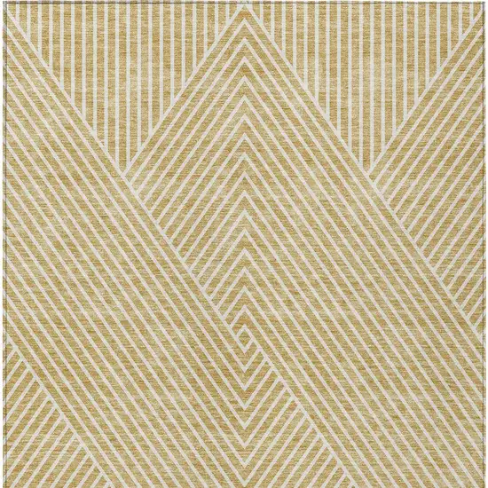Gold And Ivory Geometric Washable Indoor Outdoor Area Rug Photo 9