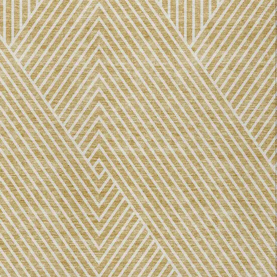 Gold And Ivory Geometric Washable Indoor Outdoor Area Rug Photo 6