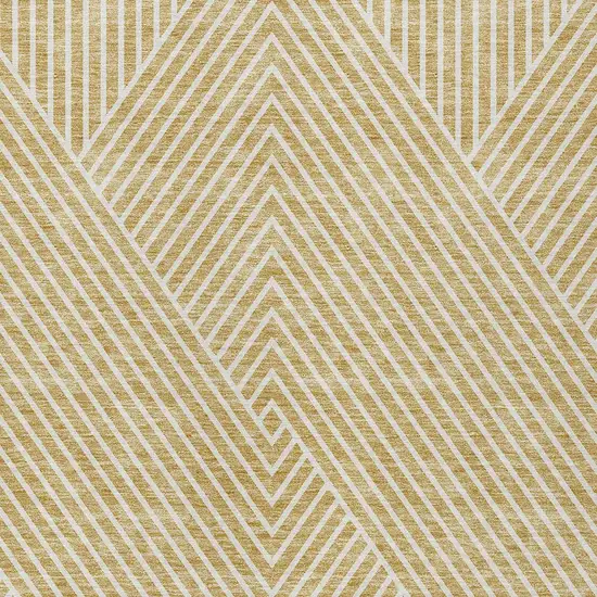 Gold And Ivory Geometric Washable Indoor Outdoor Area Rug Photo 6