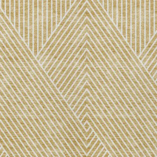 Gold And Ivory Geometric Washable Indoor Outdoor Area Rug Photo 8