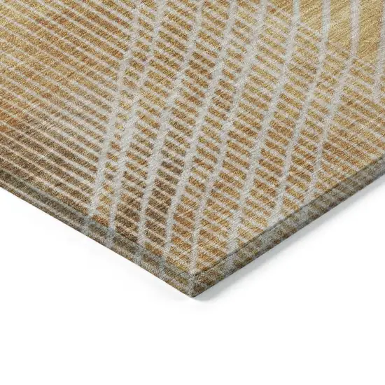 Gold And Ivory Geometric Washable Indoor Outdoor Area Rug Photo 9
