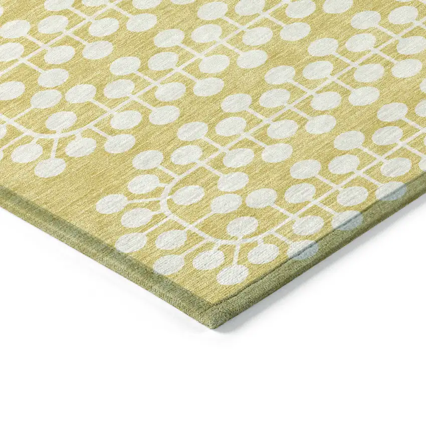 Gold And Ivory Geometric Washable Indoor Outdoor Area Rug Photo 4