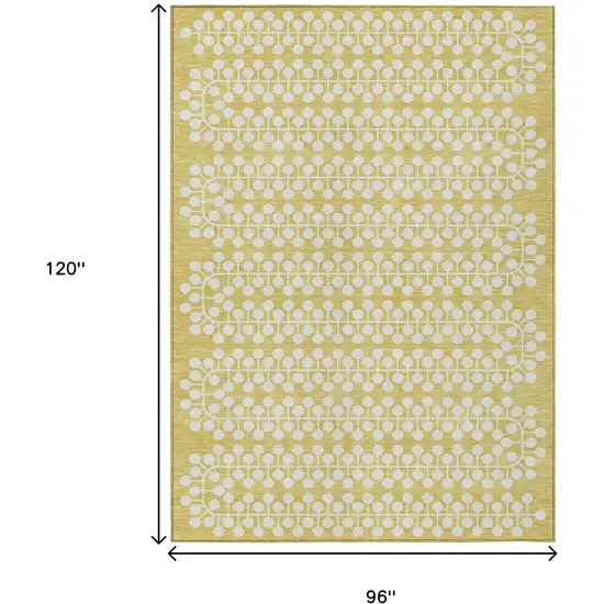 Gold And Ivory Geometric Washable Indoor Outdoor Area Rug Photo 3