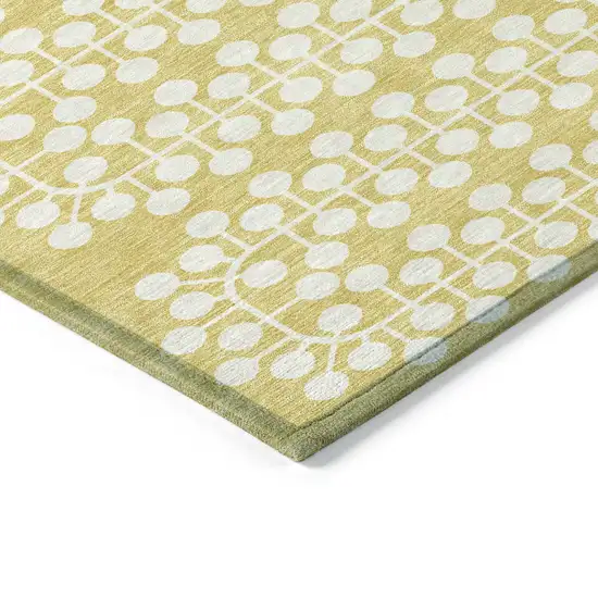 Gold And Ivory Geometric Washable Indoor Outdoor Area Rug Photo 4