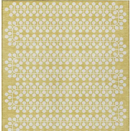 Gold And Ivory Geometric Washable Indoor Outdoor Area Rug Photo 5