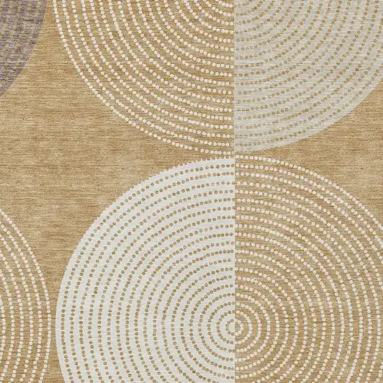 Gold And Ivory Geometric Washable Indoor Outdoor Area Rug Photo 8