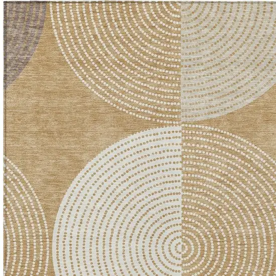 Gold And Ivory Geometric Washable Indoor Outdoor Area Rug Photo 6