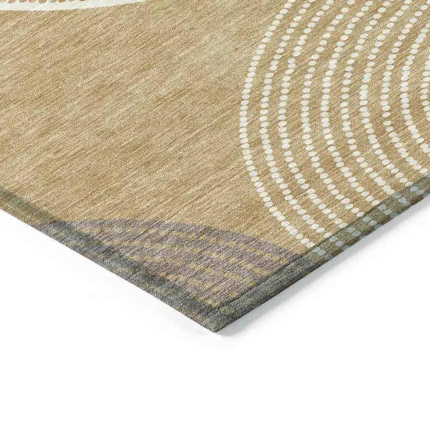 Gold And Ivory Geometric Washable Indoor Outdoor Area Rug Photo 5