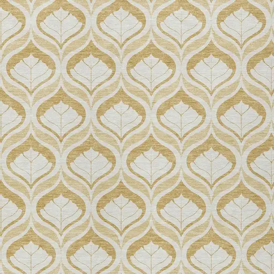 Gold And Ivory Geometric Washable Indoor Outdoor Area Rug Photo 2