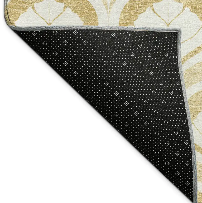 Gold And Ivory Geometric Washable Indoor Outdoor Area Rug Photo 9