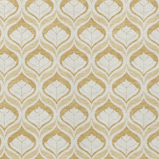 Gold And Ivory Geometric Washable Indoor Outdoor Area Rug Photo 2