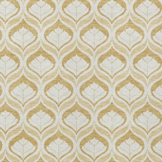 Gold And Ivory Geometric Washable Indoor Outdoor Area Rug Photo 2