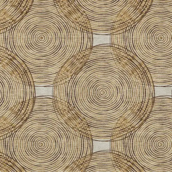 Gold And Ivory Geometric Washable Indoor Outdoor Area Rug Photo 3