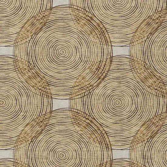Gold And Ivory Geometric Washable Indoor Outdoor Area Rug Photo 3