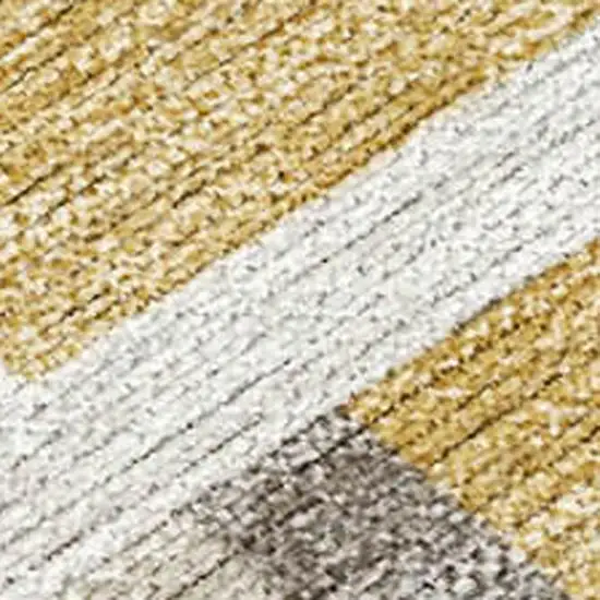 Gold And Ivory Geometric Washable Indoor Outdoor Area Rug Photo 3